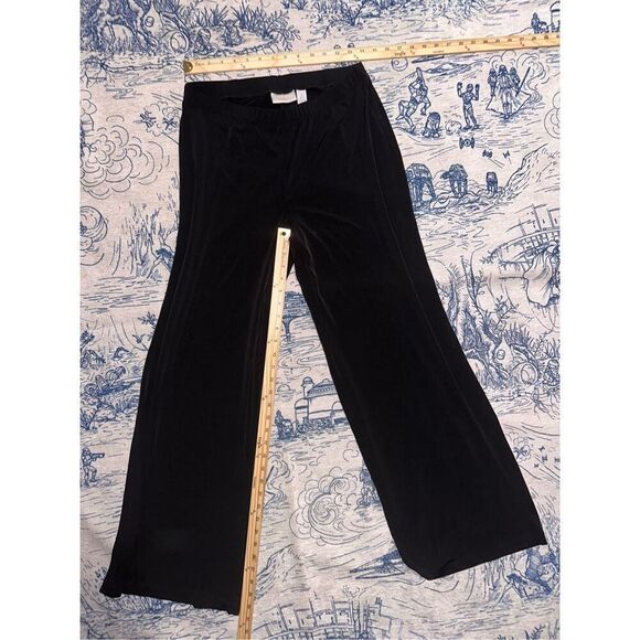 Great Condition Chicos Pants size 1 (small) Black Wide Leg Pull On Pants Comfy L - Picture 2 of 5